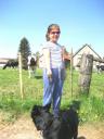 Lila und Hund Ricky