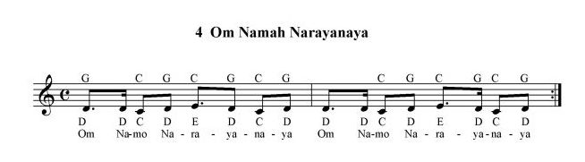 Om Namo Narayanaya - Notenbild