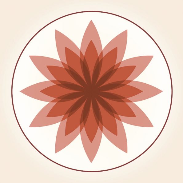 Lotosartige Figur in einem Kreis