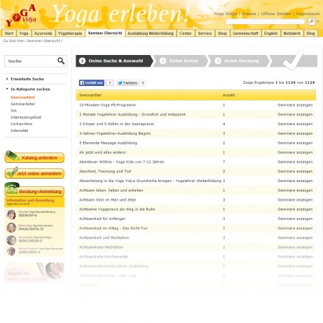 Yoga Vidya-Seminarsuche