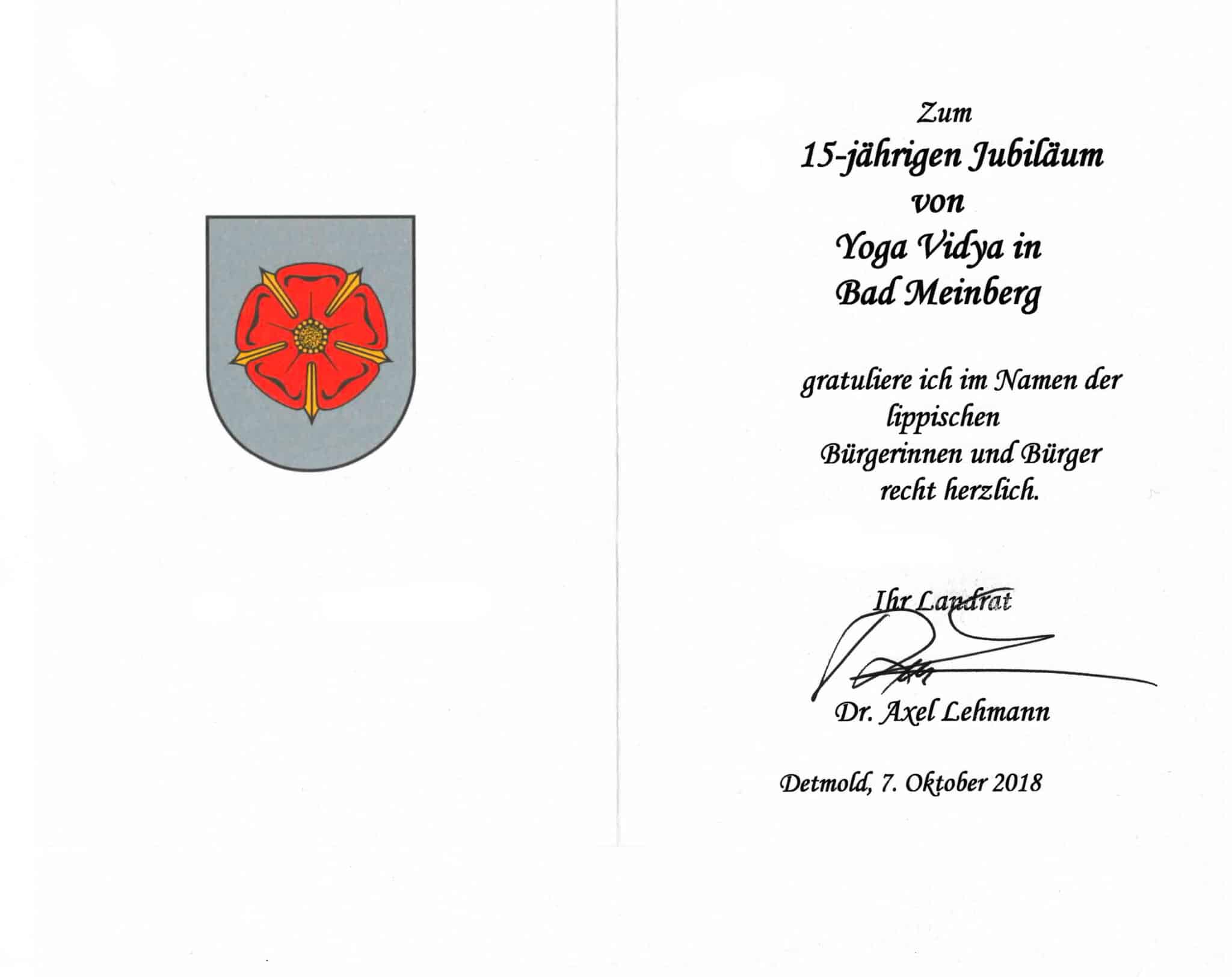 Grußworte Landrat Dr. Axel Lehmann