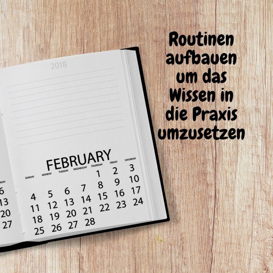 Routinen aufbauen heißt das Wissen in die Praxis zumzusetzten