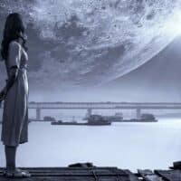 Frau am Mond