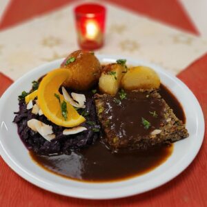 Yoga Vidyas Veganer Linsenbraten