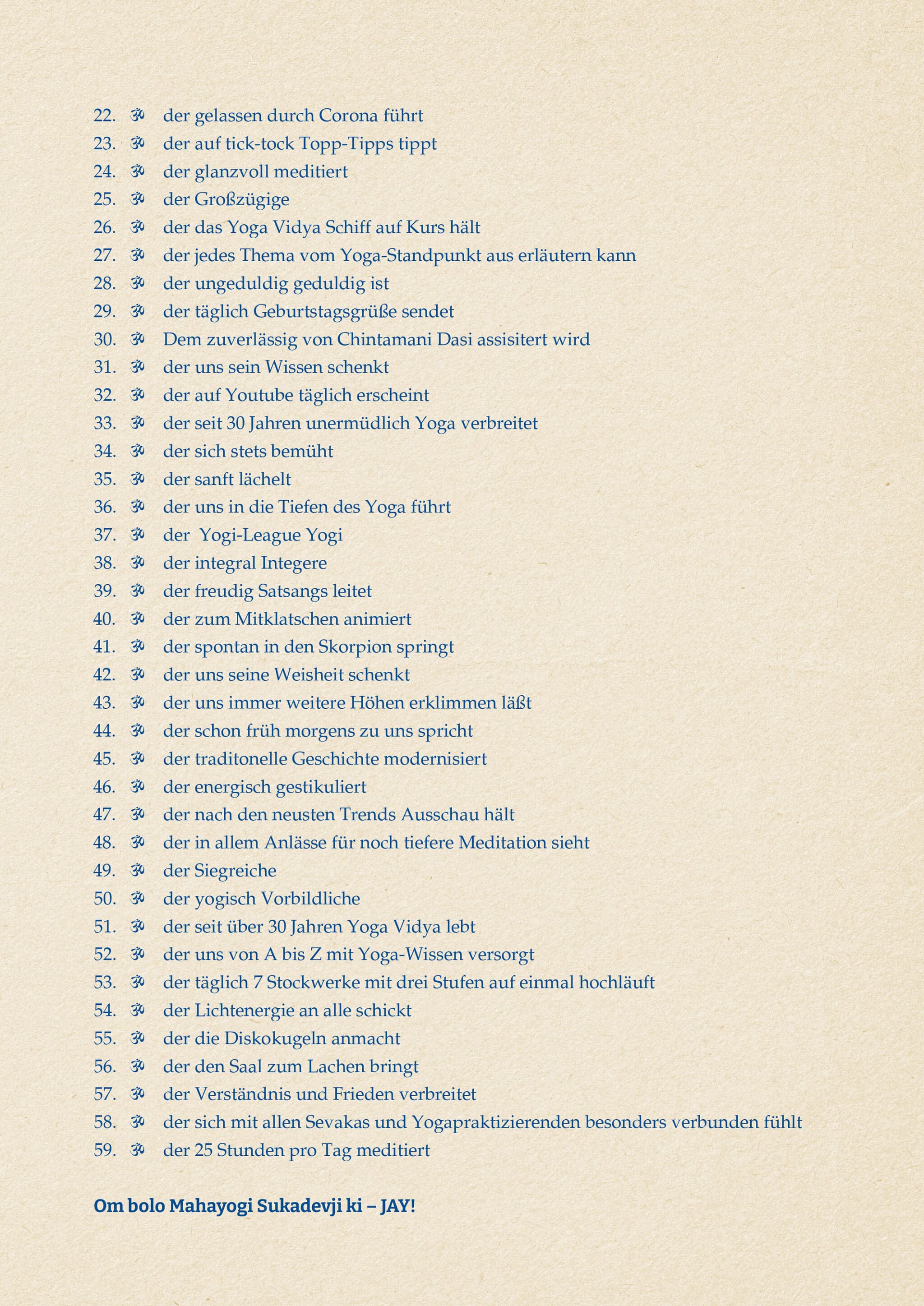 Die 59 Namen des Super Yogi Sukadev S.3