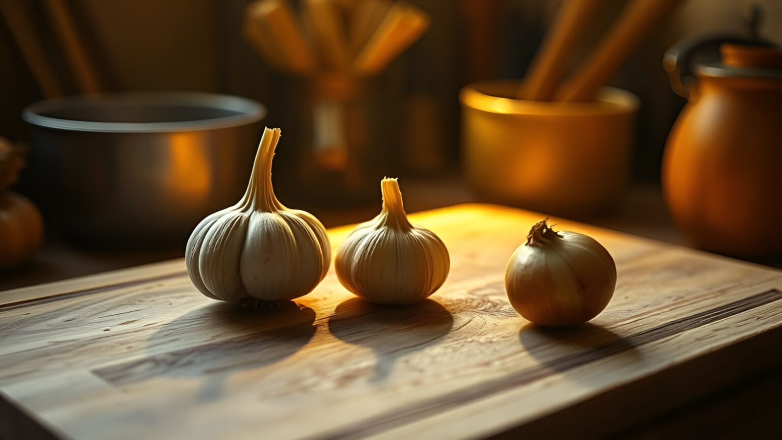 Knoblauch und Zwiebeln