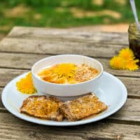 Veganer Löwenzahnhonig auf Brot