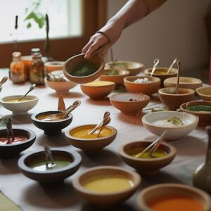 panchakarma, kräuter, öl, midjourney
