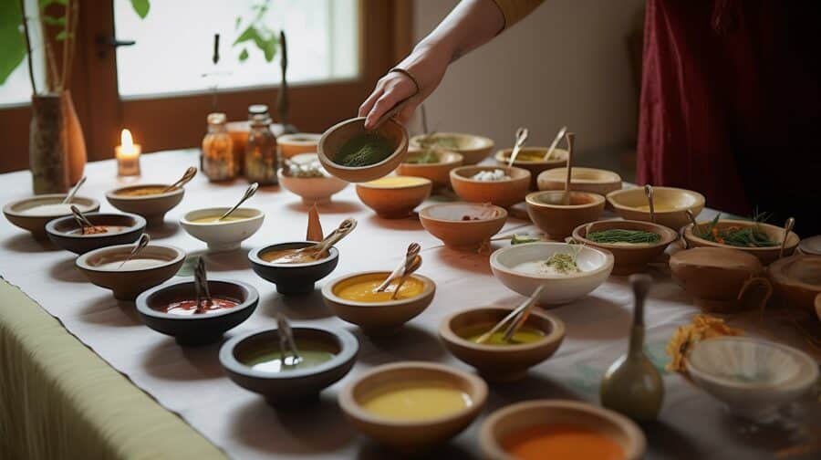 panchakarma, kräuter, öl, midjourney