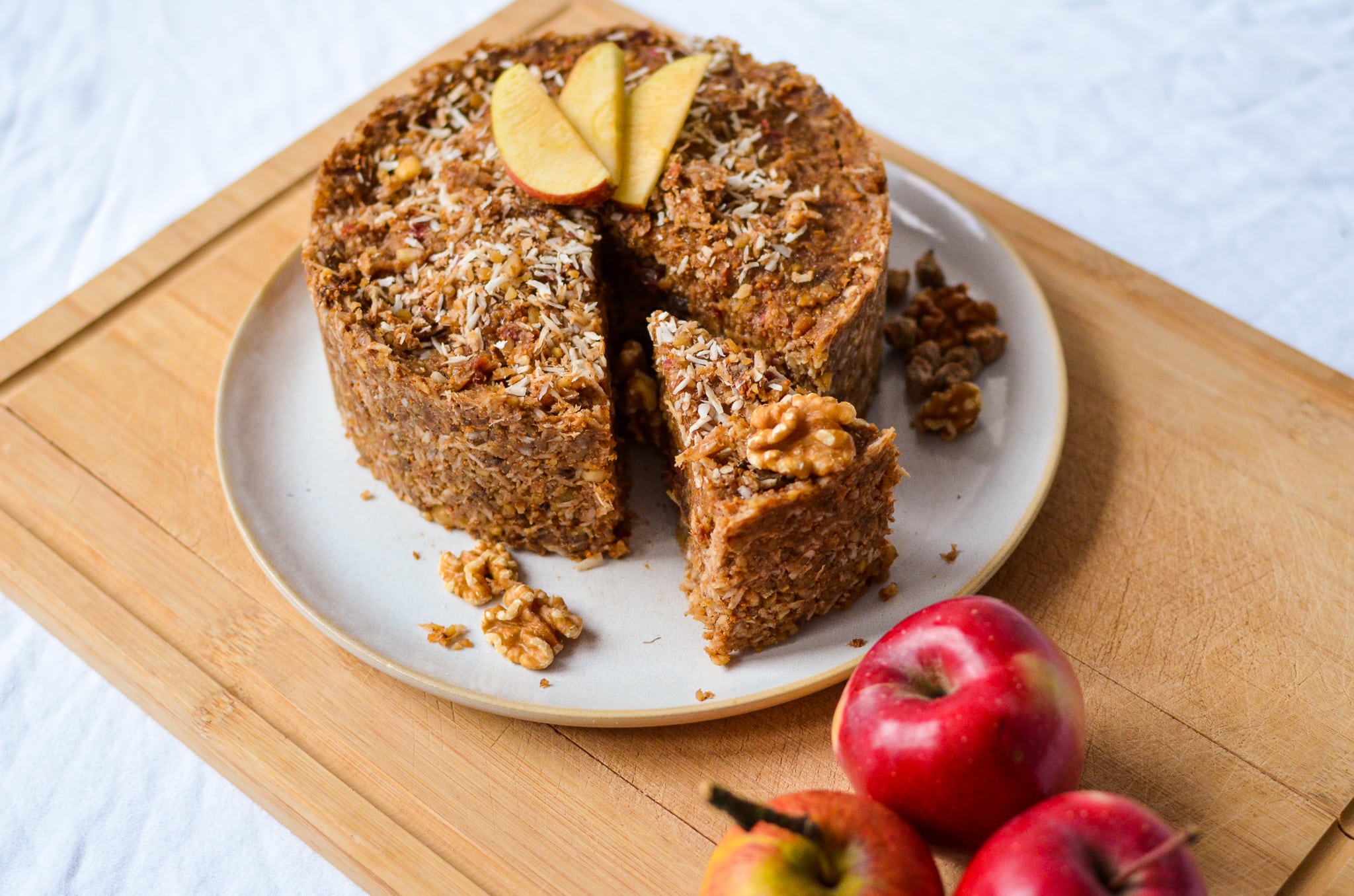 Roh-veganer Apfelkuchen
