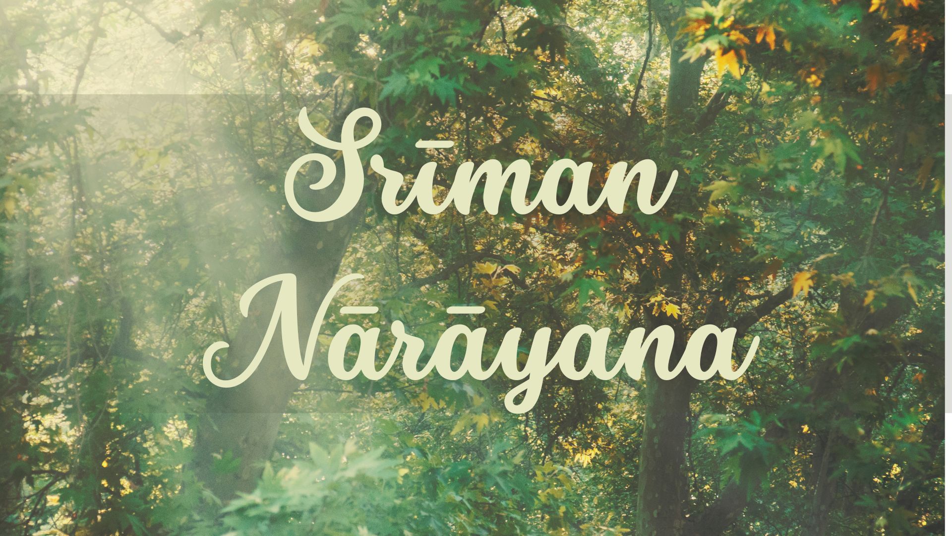 Sriman Narayana Mantra