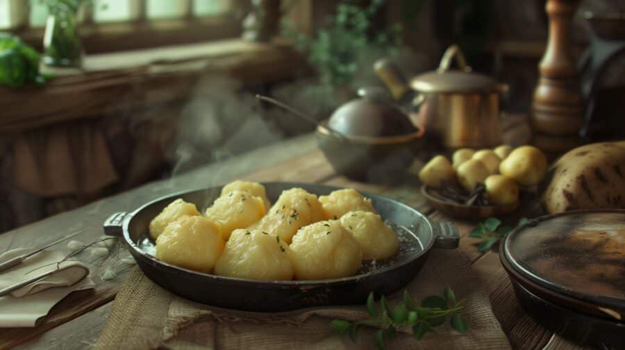 Yoga Vidyas Veganer Linsenbraten - Saftige Klöse als Beilage