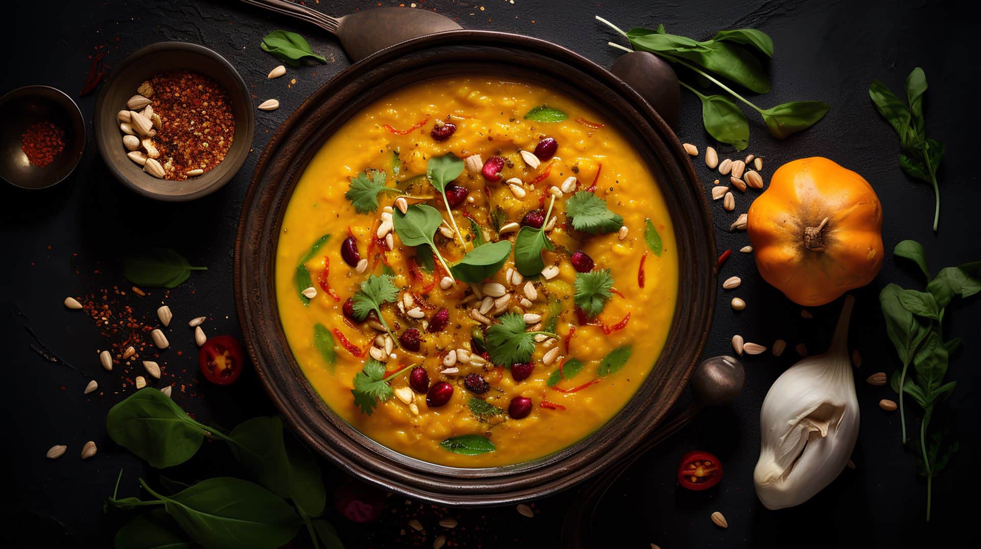 Warme Kürbissuppe ist typisch für ayurvedische Ernährung im Herbst