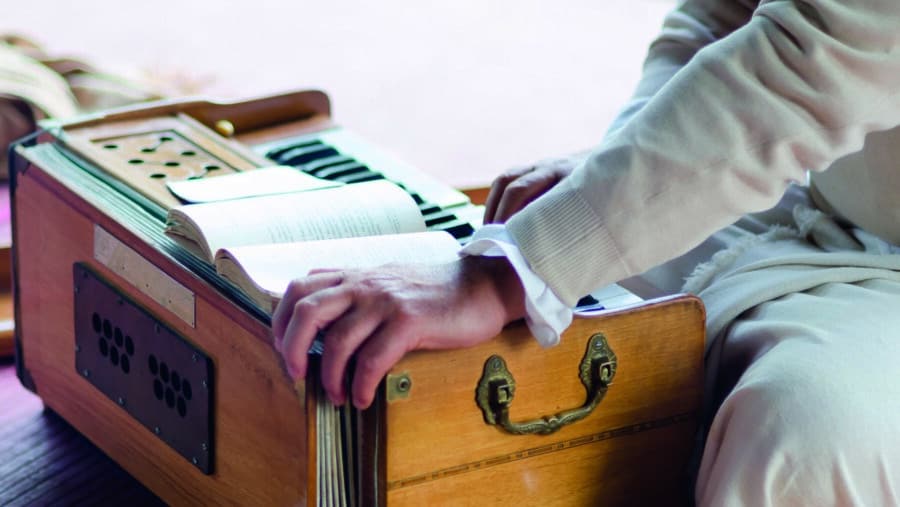 musical entertainments with harmonium during Guru Purnima