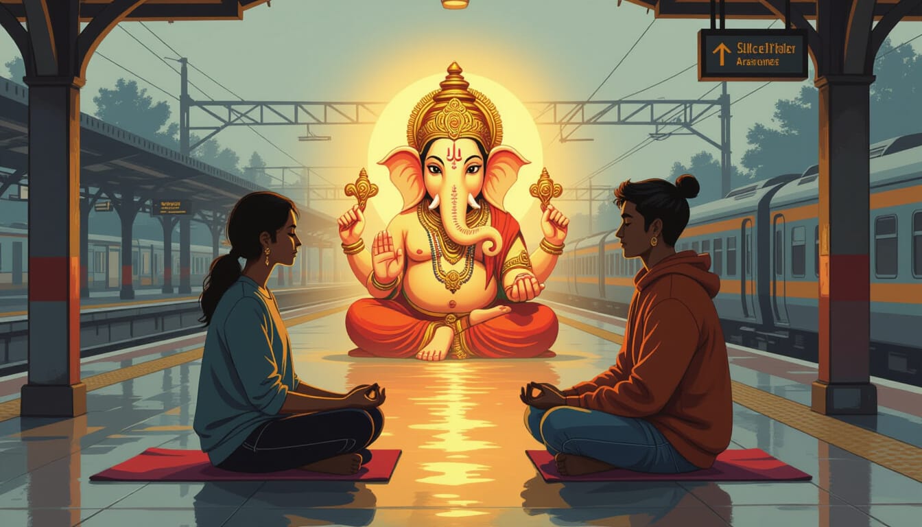 Meditation am Banhof, Ganesha Gottheit