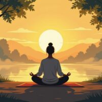 Meditation im Sonnenaufgang