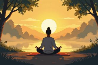 Meditation im Sonnenaufgang