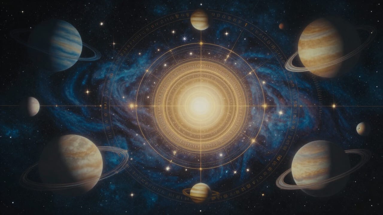 Astrologische Wetterkarte, Planeten, Universum