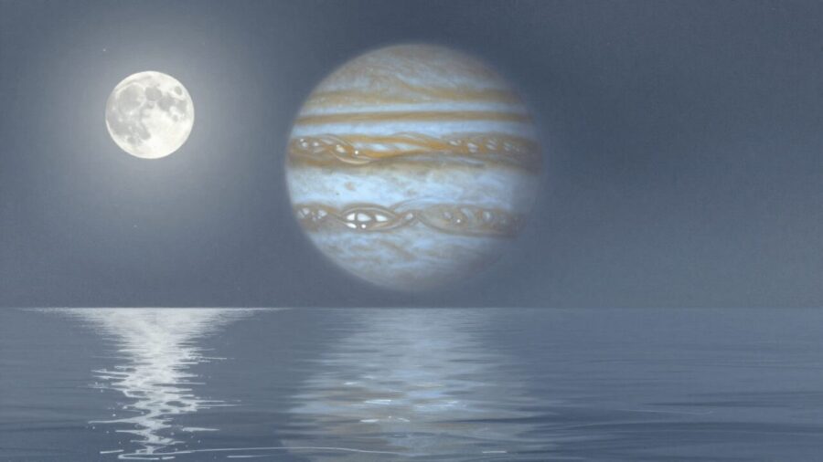 Jupiter, Vollmond, Wasser, Mystisch, Planeten, Universum, Wetterkarte