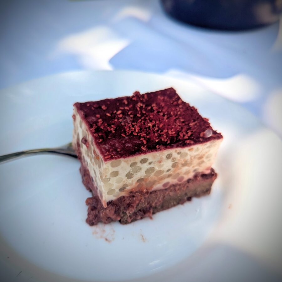 Ein Stück Sago-Torte