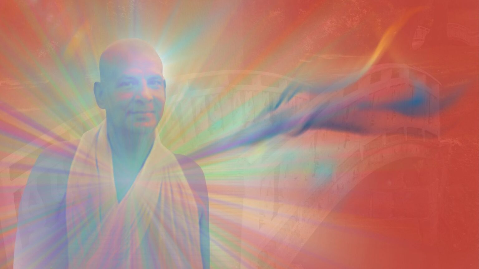 Swami Sivanada geht nirgendwohin: Portait stilisiert zu Mahasamadhi.