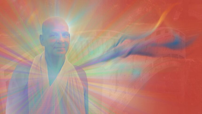Swami Sivanada geht nirgendwohin: Portait stilisiert zu Mahasamadhi.