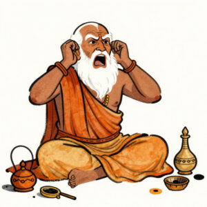 Der Rishi Parashara ist außer sich und verflucht Kruncha dazu eine maus zu sein.