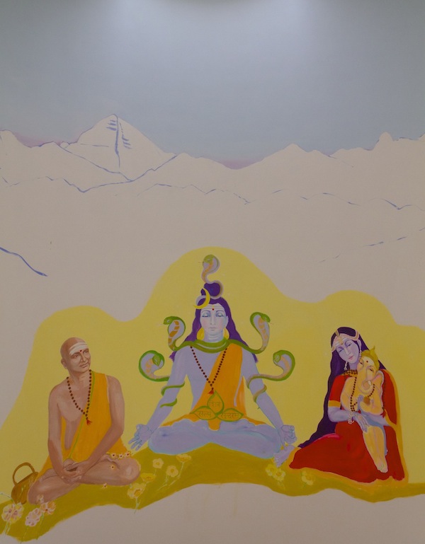 Gemälde im Treppenhaus zum Shivalaya Retreat Centrum - nach ihrem Besuch.