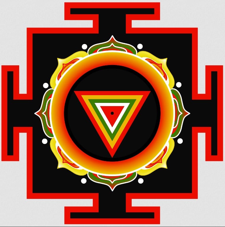 Zeichnung eines Kali Yantra Mandalas