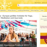 Das Menü der Yoga Vidya Website nach dem Update